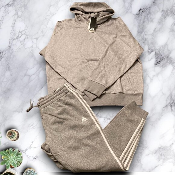 NWT ADIDAS 2 PC hoodie sweatshirt  jogger sweatpants outfit size XL set - Picture 2 of 5